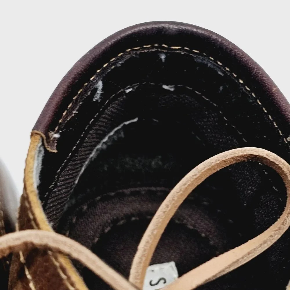 Steve Madden Harken‎ 247 Leather Shoes Men's 9 Cognac Brown Lace Up Distressed